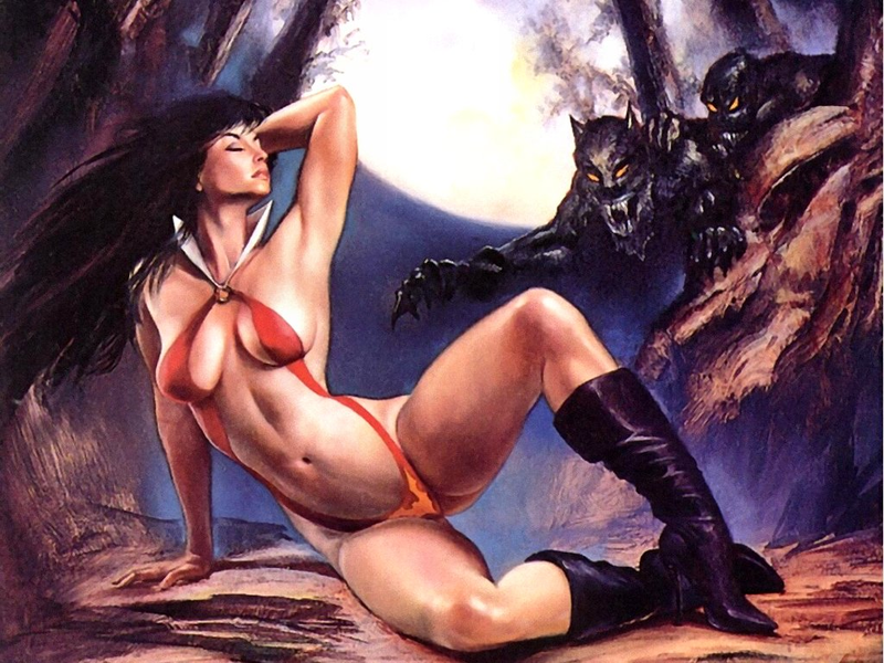 Illustration for article titled The Loveliness That Will Not Die: Sexy Vampire Pin-Up Art